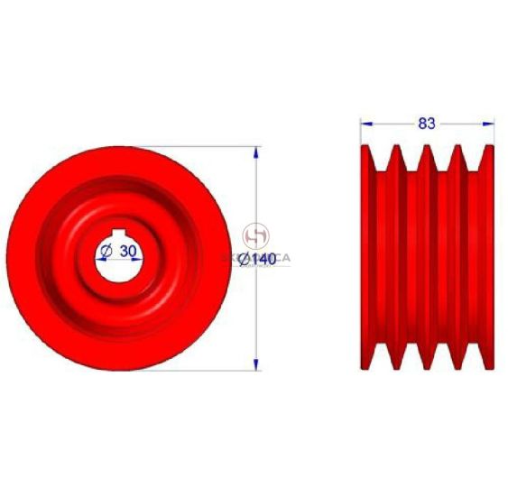 KOŁO PASOWE MAŁE FI140*83 (Z010/2) 2,1M [ZKS026]