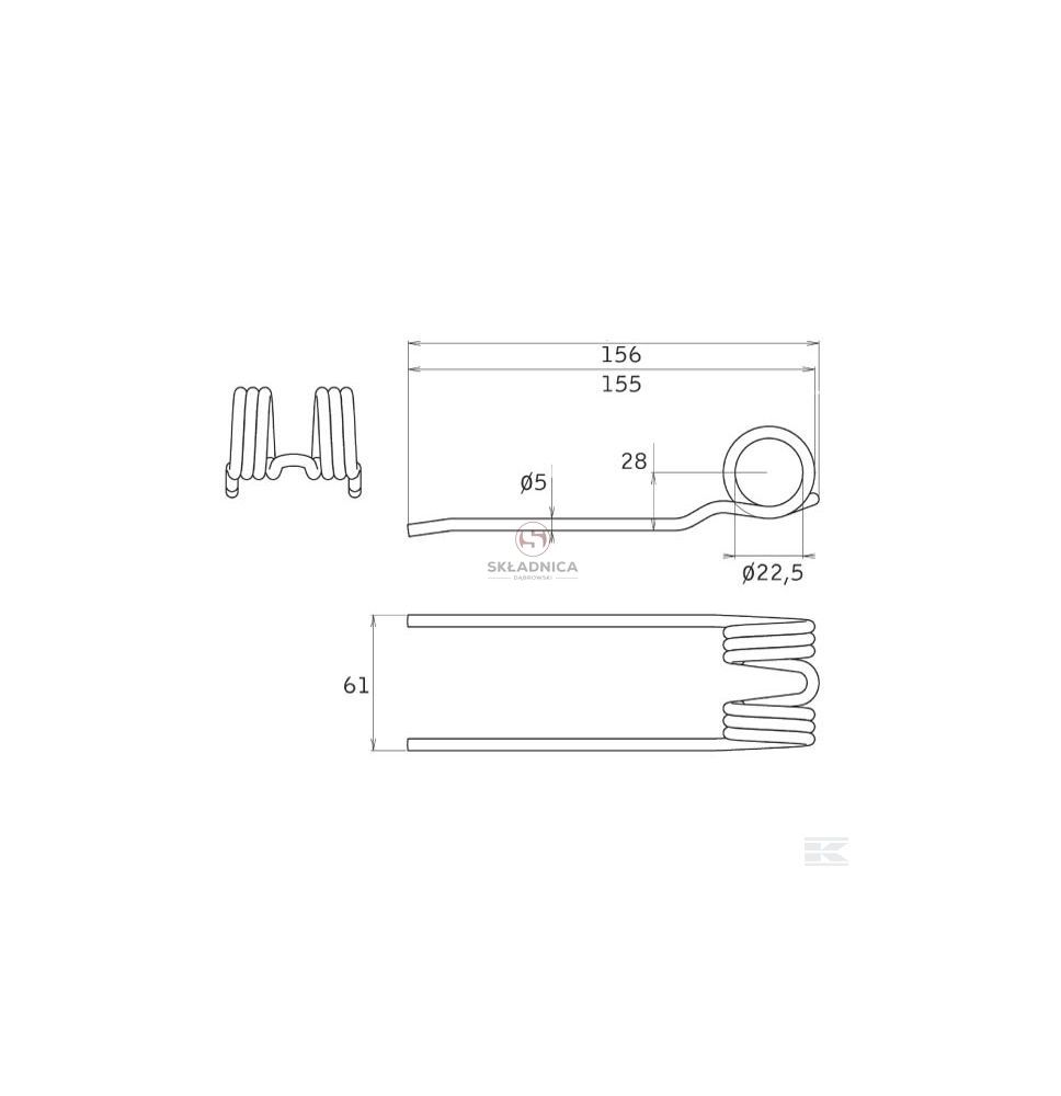 PALEC PODBIERACZA  155* 59  KRONE    - S [ZPK103]