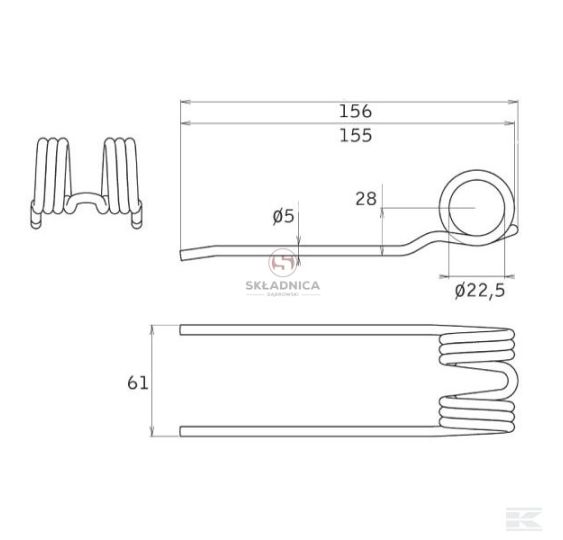 PALEC PODBIERACZA  155* 59  KRONE    - S [ZPK103]