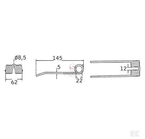 PALEC PODBIERACZA  145* 62  KRONE [ZPK105]