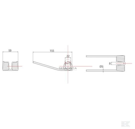 PALEC PODBIERACZA  155* 59  KRONE    -ŻÓ [ZPK108]
