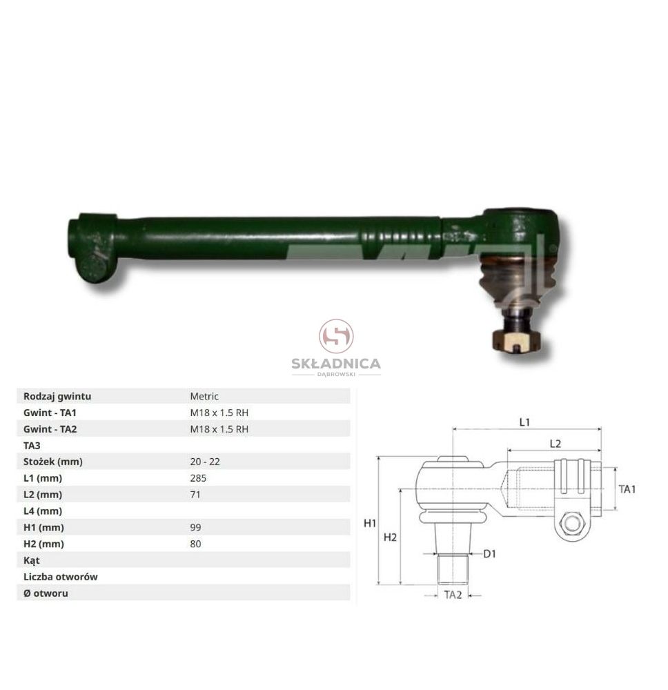 PRZEGUB KULOWY 20/22  L-285  M18*1,5 W [CJB001]