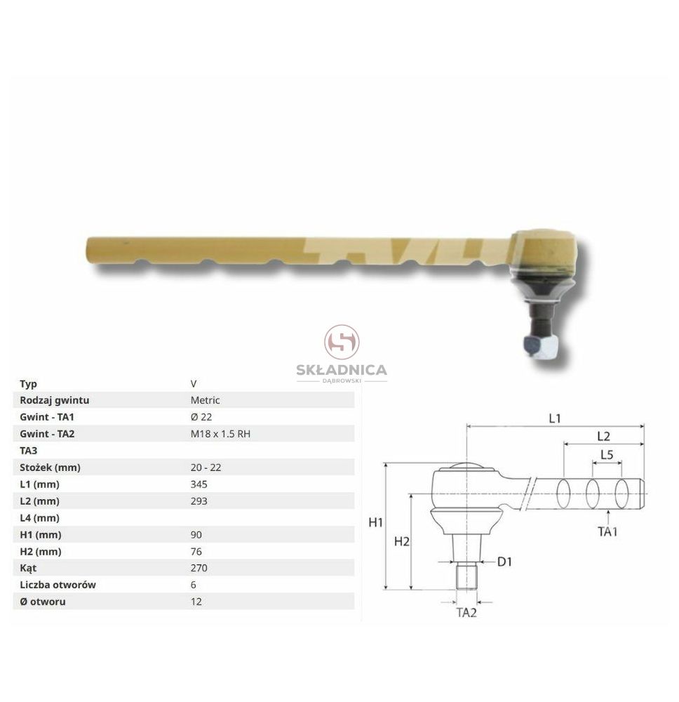 PRZEGUB KULOWY 20/22  L-345  FI 22 WRĘBY [CJB002]