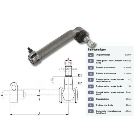 PRZEGUB KULOWY 25/27  L-260  M24*1,5 W   [CJB003]