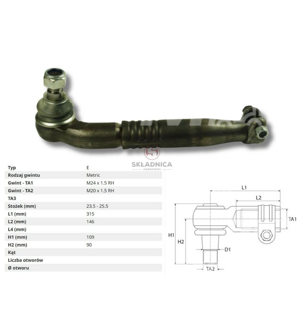 PRZEGUB KULOWY 24/26  L-320  M24*1,5 W [CJB005]