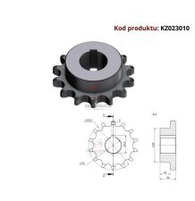 KOŁO ŁAŃCUCH.  3/4" 12B-1  Z-14  FI30 [KZ023010]