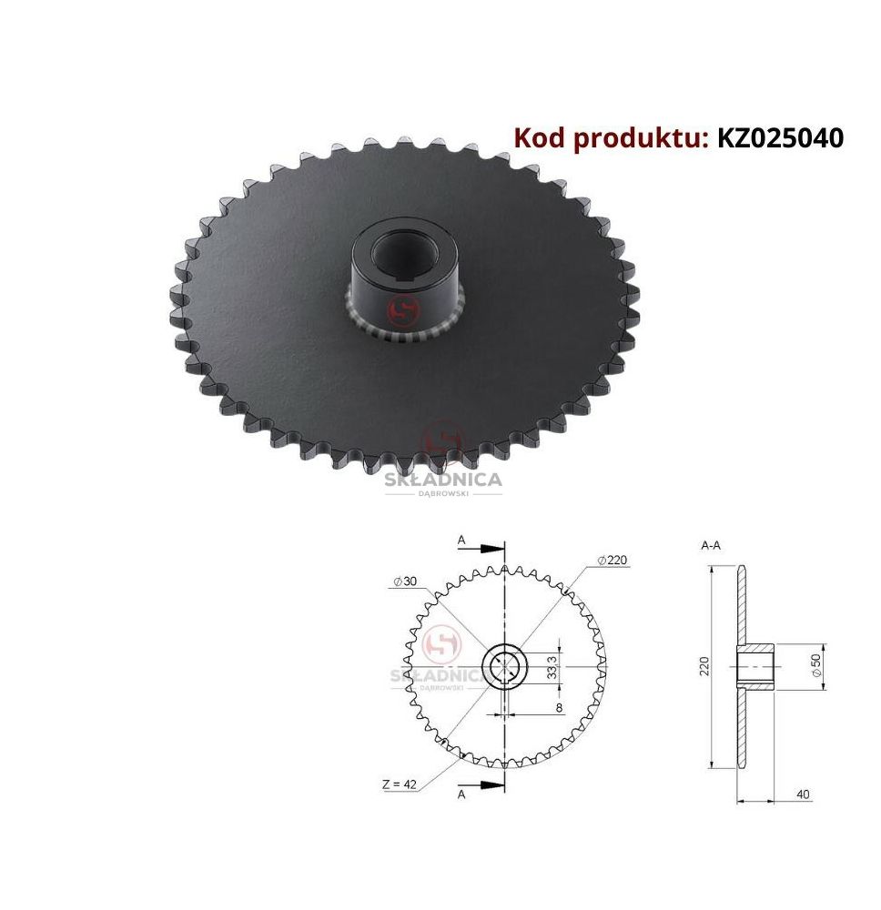 KOŁO ŁAŃCUCH.  5/8" 10B-1  Z-42 [KZ025040]