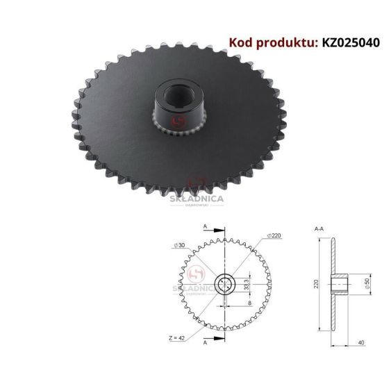 KOŁO ŁAŃCUCH.  5/8" 10B-1  Z-42 [KZ025040]