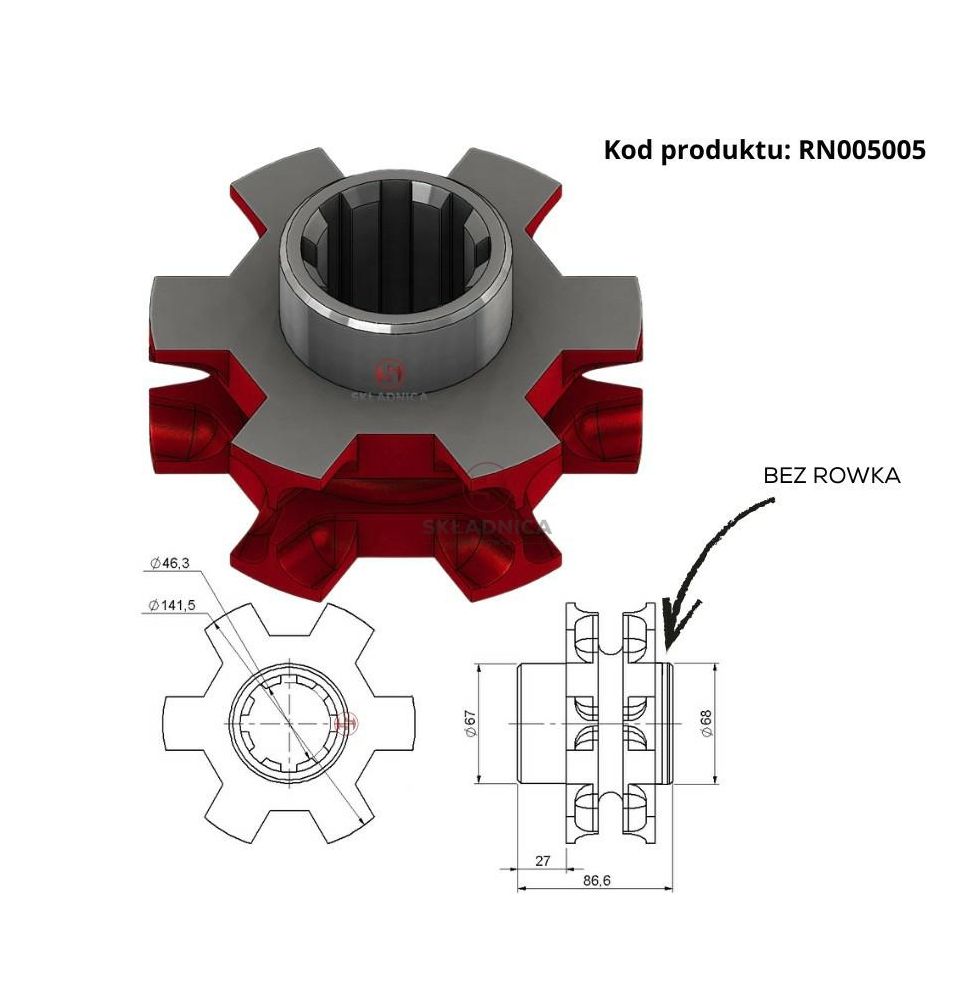 KOŁO GNIAZDOWE 11*31  Z- 6  W-8  T-088 [RN005005]