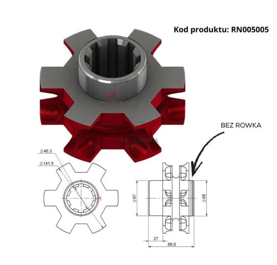 KOŁO GNIAZDOWE 11*31  Z- 6  W-8  T-088 [RN005005]
