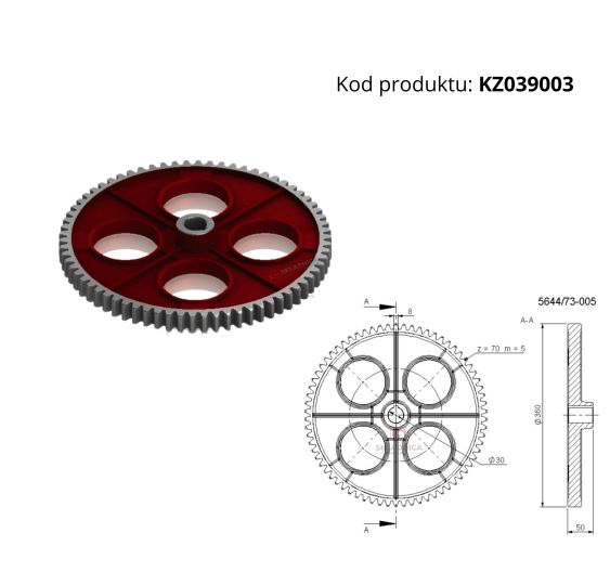 KOŁO ZĘBATE Z-70 [KZ039003]