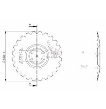 TALERZ  560 6-OTW. ZĘBATY AMA [GB142-AMA]