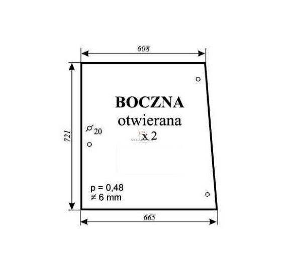 SZYBA BOCZNA PŁASKA [CSK005]