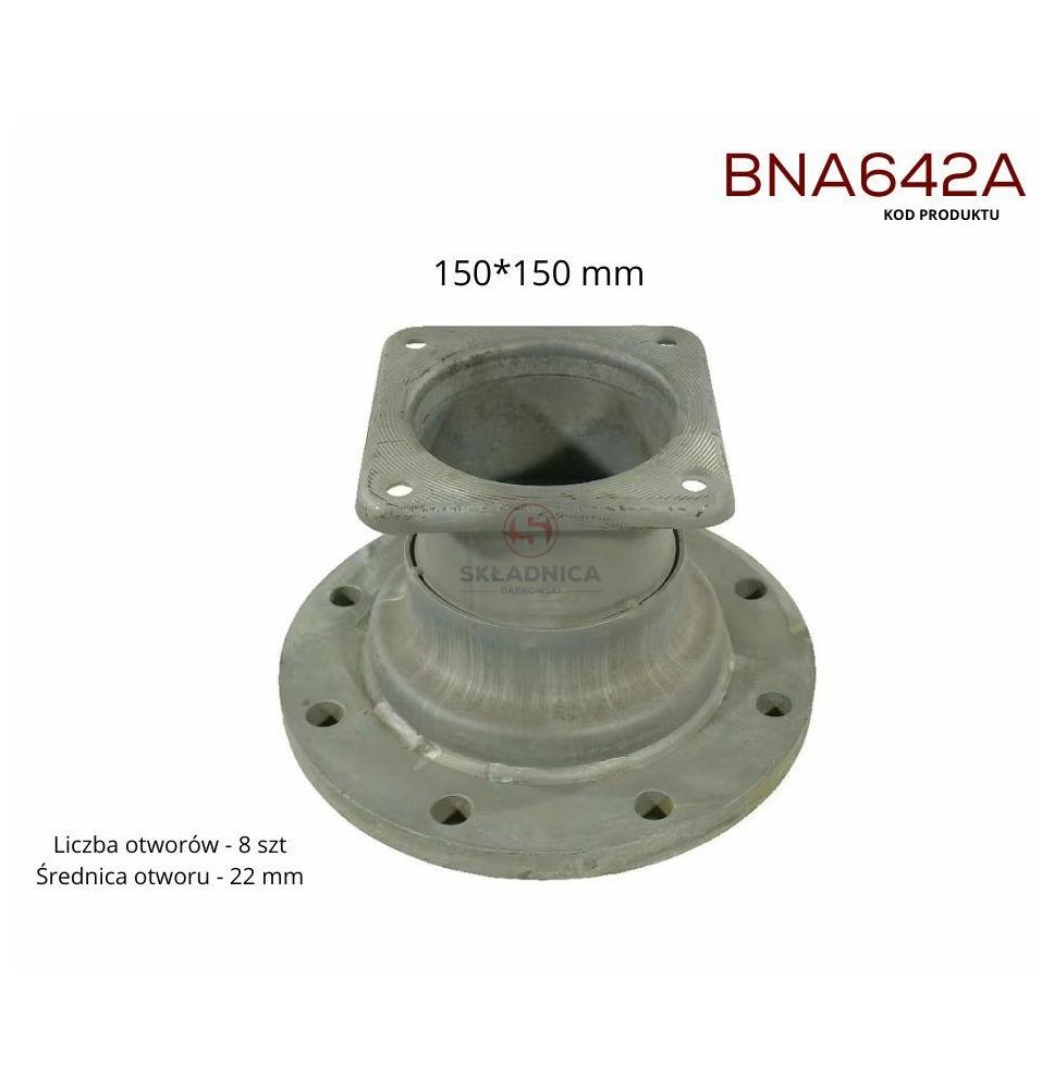 PŁYTA 150*150  -  KOŁNIERZ 8"  ZN [BNA642A]