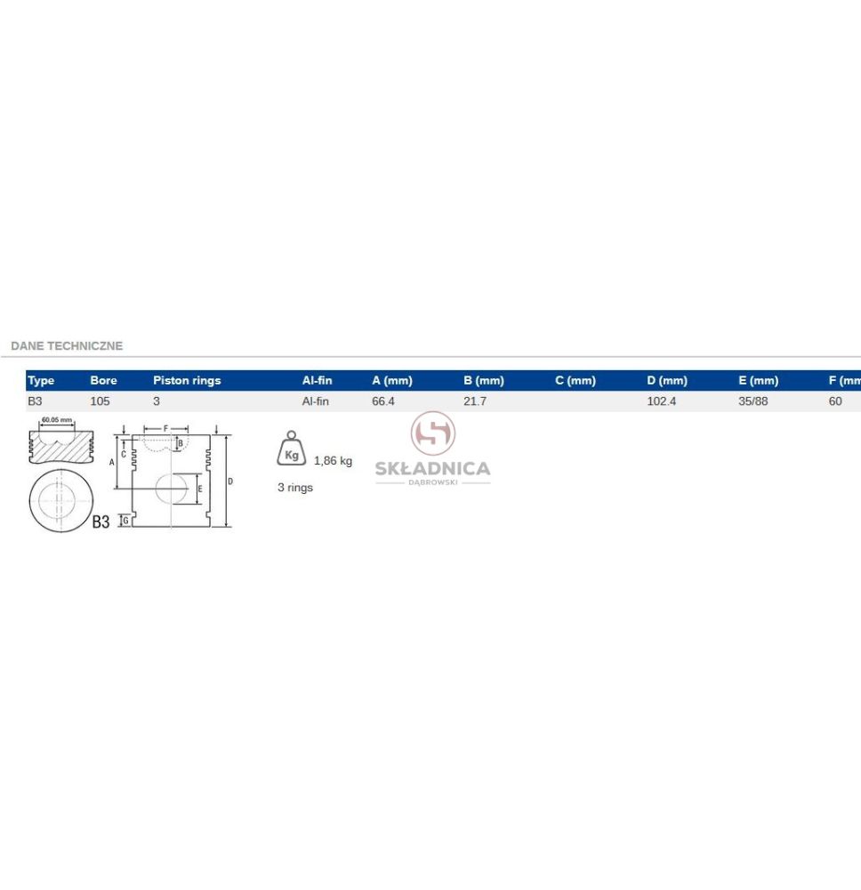 TŁOK  MWM  105 3-P  FI-35 B3  TD226-B [CXM046]