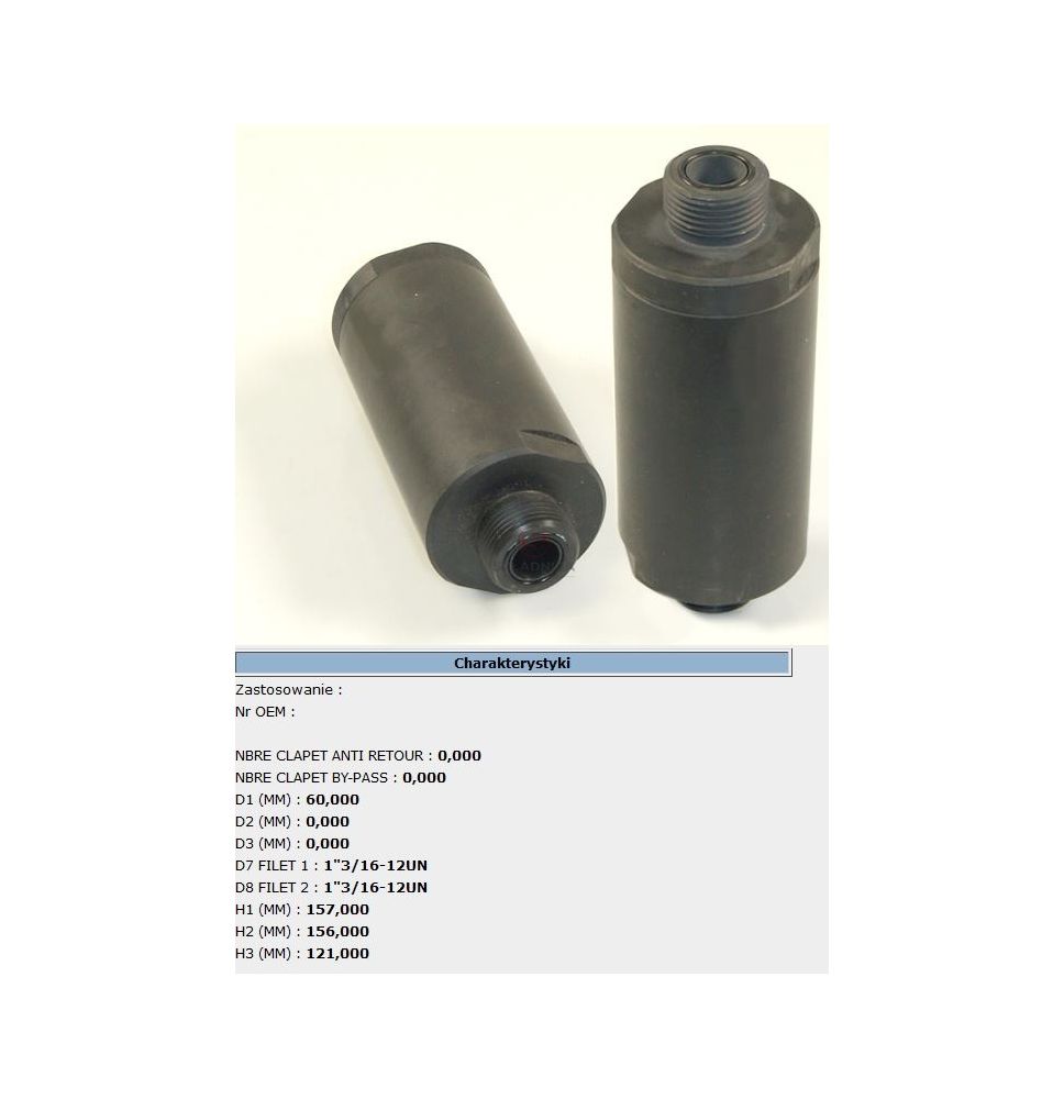 FILTR HYD. 1 3/16"-12UN  H-160  FI-60 [FI421157]