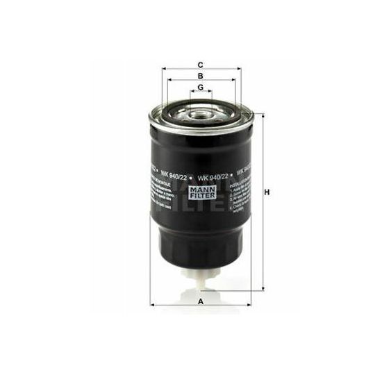 FILTR PALIWA    3/4"-16UN   H-140  FI-80 - [FI504145]