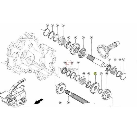 KOŁO ZĘBATE Z-17  W-8  ZAM-MS [SCB106016-MS]
