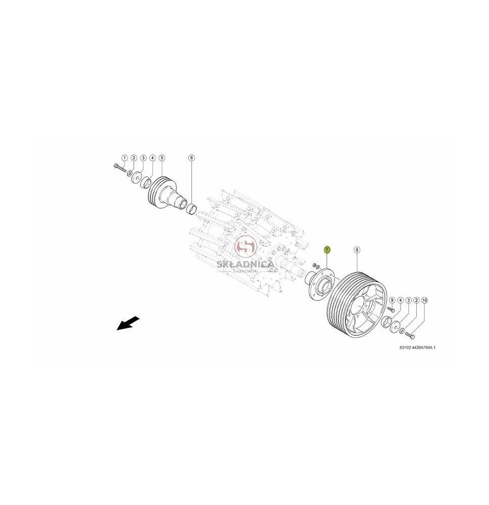 PIASTA KOŁA BĘBNA TNĄCEGO D02/80 [SCB320007-CL]