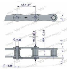 ŁAŃCUCH   KRONE   4-ROLKI  216B  ZAM [ZPK306-B]