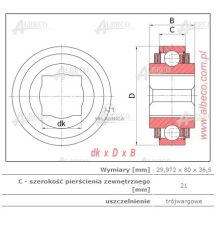 ŁOŻYSKO Z PŁASKĄ BIEŻNIĄ  29.97* 80.00* [ŁOS5601]
