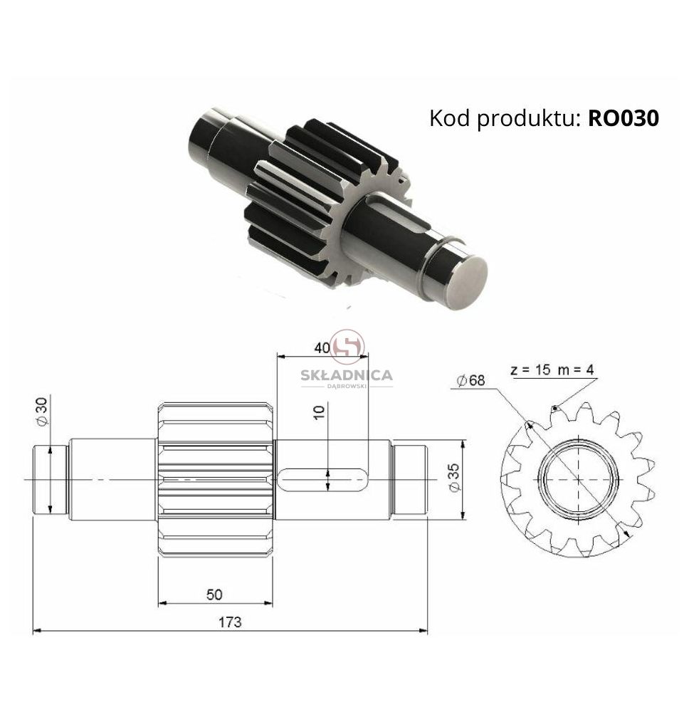 WAŁ-KOŁO ZĘBATE Z-15 [RO00-0006]