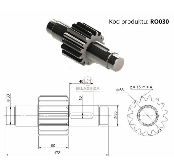 WAŁ-KOŁO ZĘBATE Z-15 [RO00-0006]