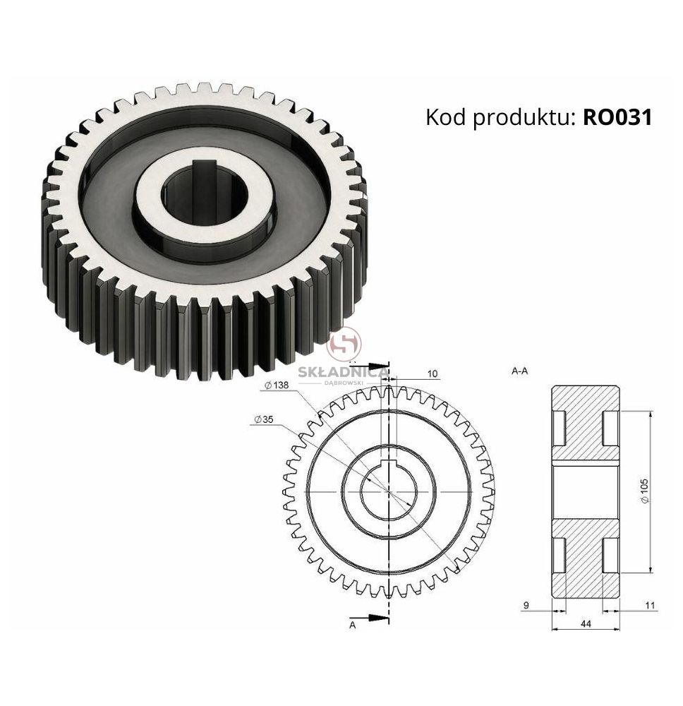 KOŁO ZĘBATE Z-44 [RO00-0008]