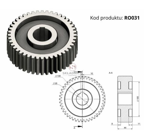 KOŁO ZĘBATE Z-44 [RO00-0008]