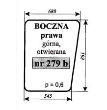 BIZON  SZYBA BOCZNA PRAWA GÓRNA 881*680 [SA279B]