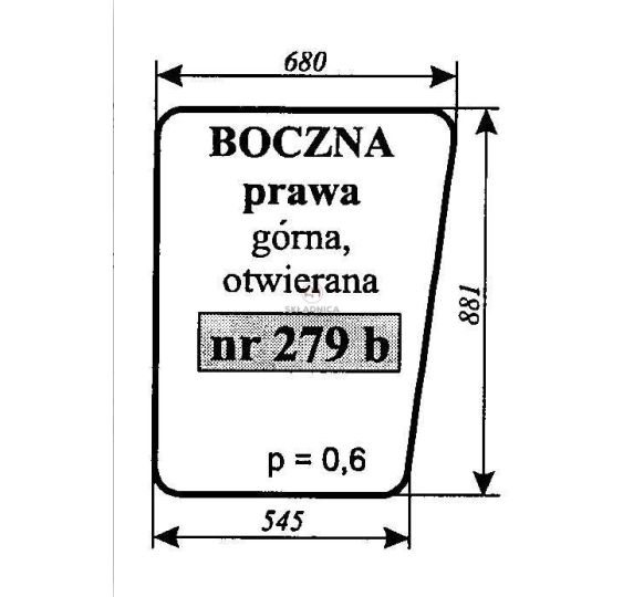 BIZON  SZYBA BOCZNA PRAWA GÓRNA 881*680 [SA279B]