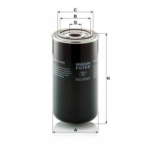 FILTR HYD. 1"-12UN   H-170  FI-95/UZ-? [FI409175]
