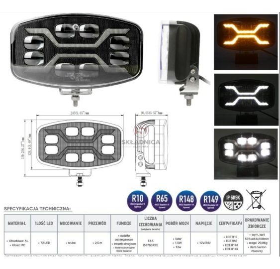 REFLEKTOR DROGOWY LED POZ / STROBO [AB01-103]