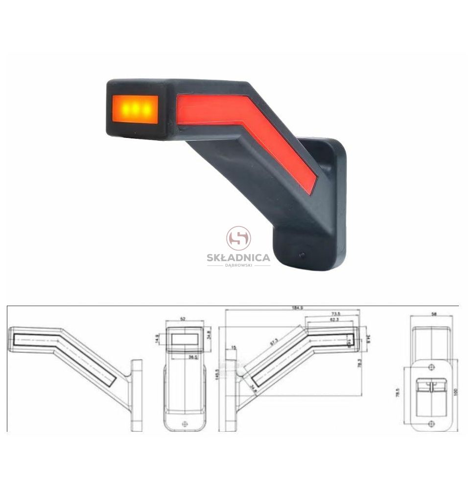 LAMPA OBRYSOWA PRZEDNIO-TYLNA LEWA [AB05-019]