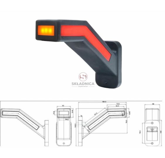 LAMPA OBRYSOWA PRZEDNIO-TYLNA LEWA [AB05-019]