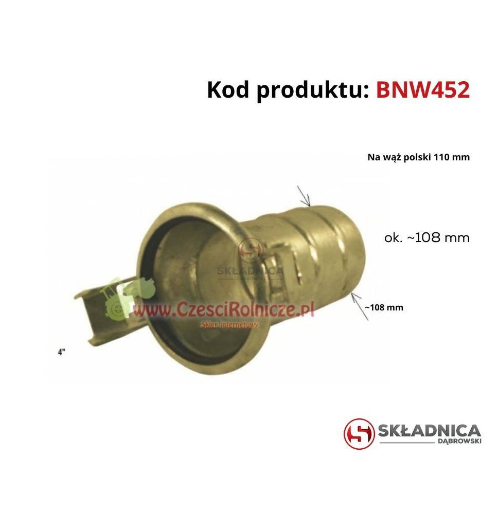 WŁOSKI  4"  ZŁĄCZE ŻEŃSKIE - WĄŻ ~ 110 [BNW452]