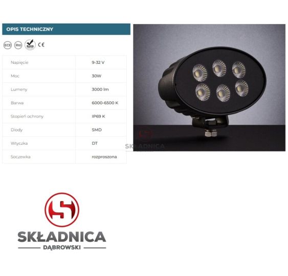 LAMPA ROBOCZA LED OWALNY LM-3000 [AB10-067]