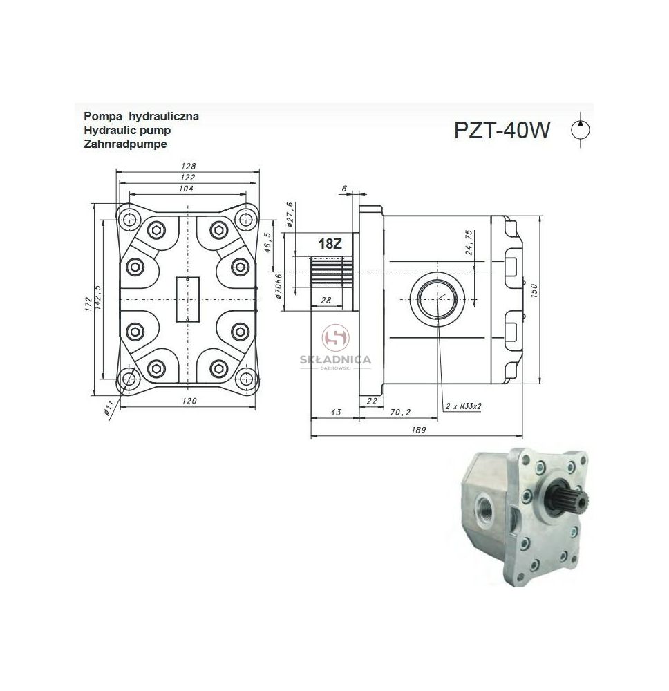POMPA HYD.  PZT-40W [HP18-039-HY]