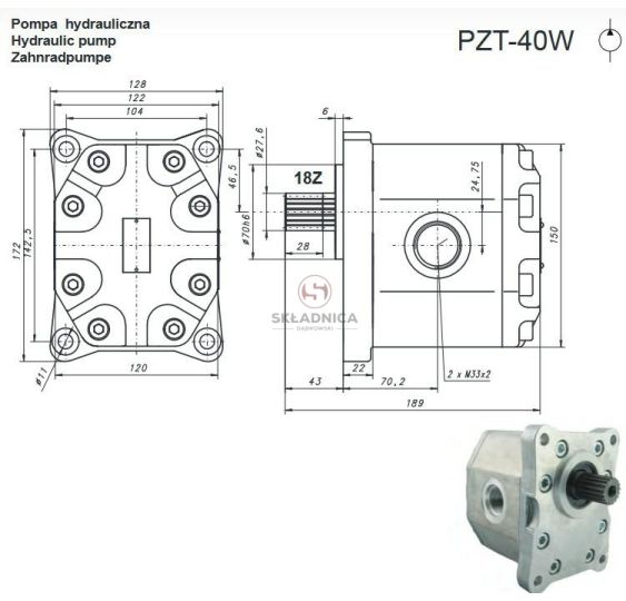 POMPA HYD.  PZT-40W [HP18-039-HY]