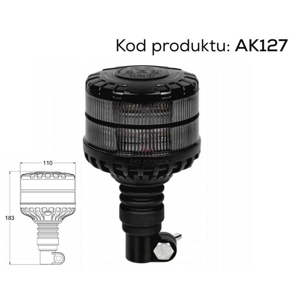 PILOT MIGAJĄCY TRZPIEŃ 12/24V LED 36W [AK127]