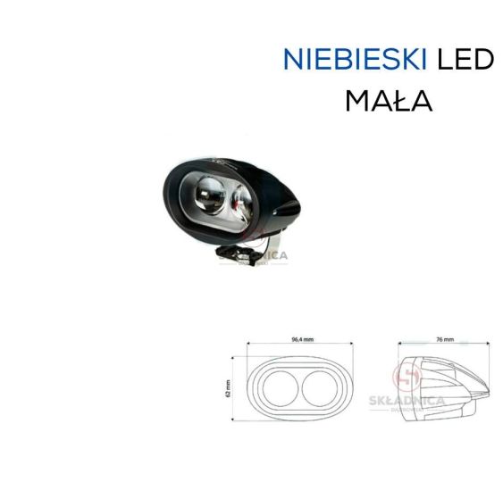 LAMPA LED ROBOCZA NIEBIESKA  - 2LED 10W [AB10-029]