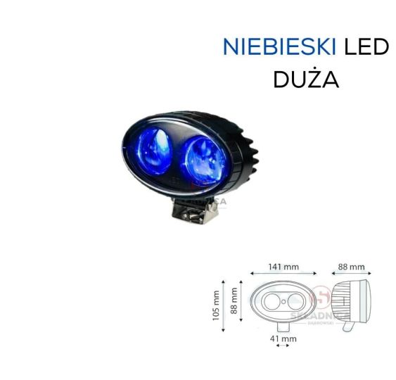 LAMPA LED ROBOCZA NIEBIESKA  - 2LED 20W [AB10-030]
