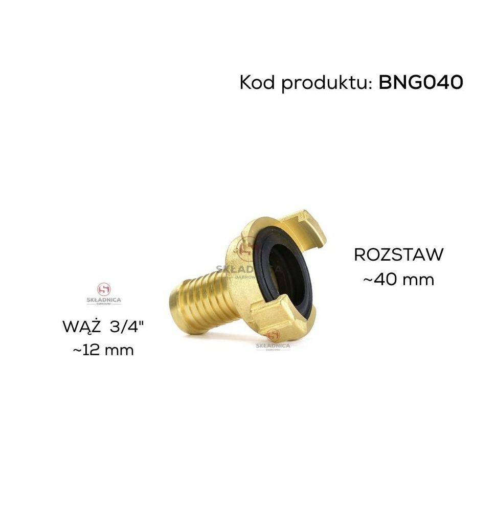 ZŁĄCZE 40 MM - NA WĄŻ  3/4" [BNG040]
