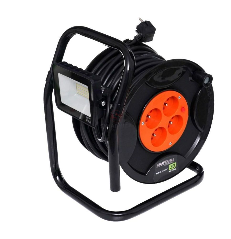 PRZEDŁUŻACZ NA PLASTIKOWYM BĘBNIE + LED [YKD4037]