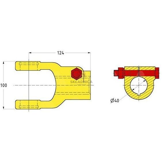 WIDŁAK ( 36,00-88,80 ) FI-40 W-12 ŚRUBA [WWC0856]