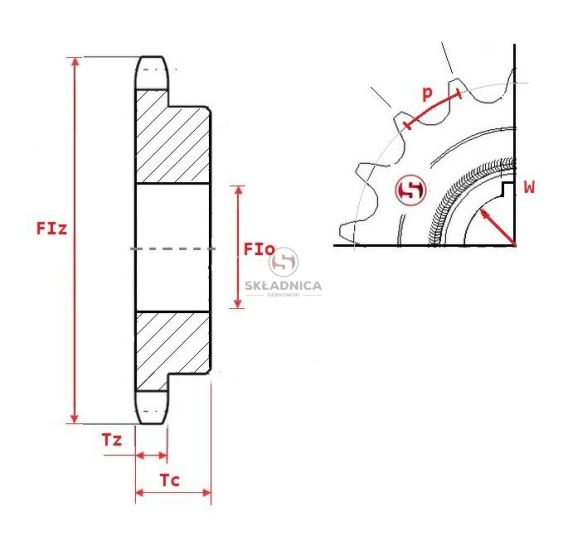 Pneu chaîne 41,40 Z-10 FI-45 S55 [KCH440028]
