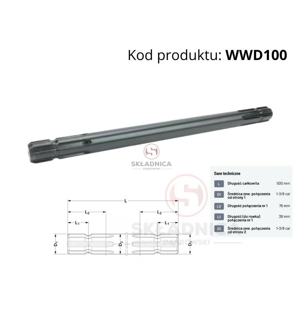 PROFIL  1 3/8"  Z-6  L-500MM [WWD100]