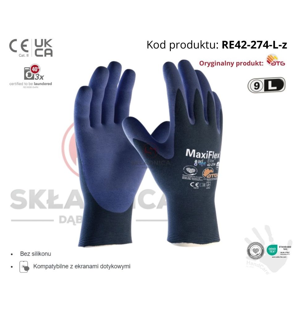 RĘKAWICE ROBOCZE ATG MAXIFLEX ELITE [RE42-274-L-z]