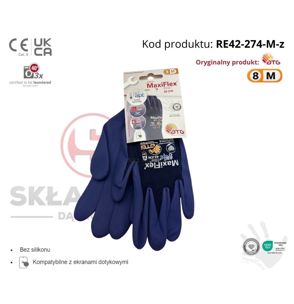 RĘKAWICE ROBOCZE ATG MAXIFLEX ELITE [RE42-274-M-z]
