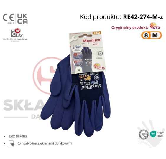 RĘKAWICE ROBOCZE ATG MAXIFLEX ELITE [RE42-274-M-z]